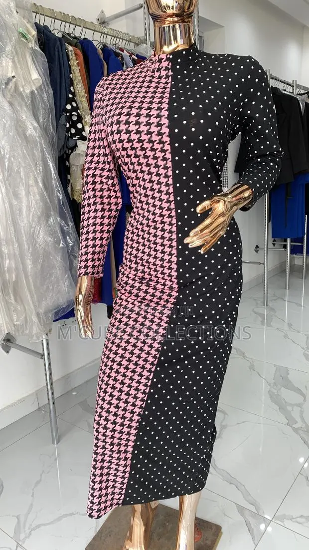 Pink Noir Split-Print Maxi Dress · Photo 1