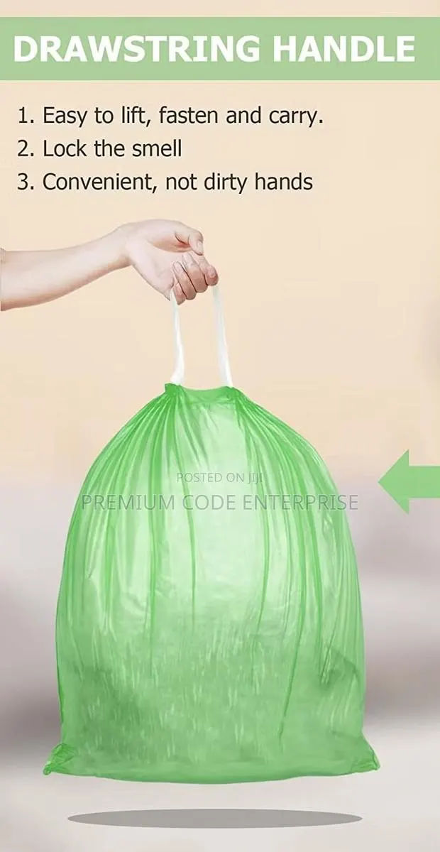 30 Liter Green Bin Liner Bags With Handle – 240pcs Per Bag · Photo 1