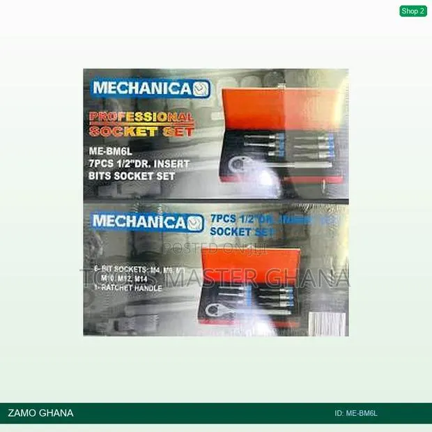 7pcs 1/2inch Dr Bits Socket Set Mechanica - Me-Bm6l · Photo 1