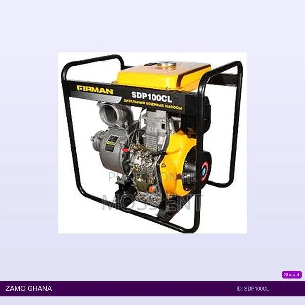 4 Inch Water Pump Diesel Sde186fa 6.3kw 8.5ps 3600rpm - Sdp100cl · Photo 1