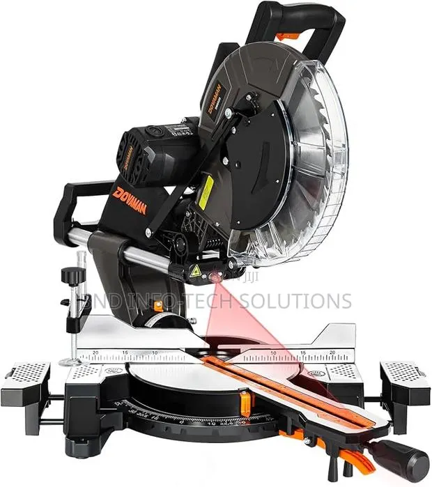 DOVAMAN 12-Inch Dual-Bevel Sliding Compound Miter Saw and Stand, 15Amp · Photo 1