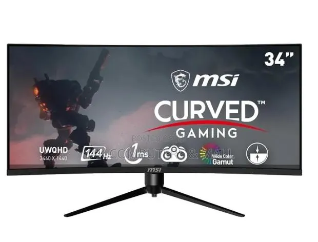 34 Inch Resolution With 144hz MSI Optix Gaming and Graphics Monitor · Photo 1