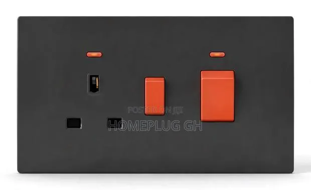 Cooker Unit (Socket + 45A Switch) – Black (F1-B-14) · Photo 1
