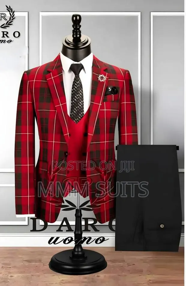3-Piece Men Suit Checked Suit · Photo 1