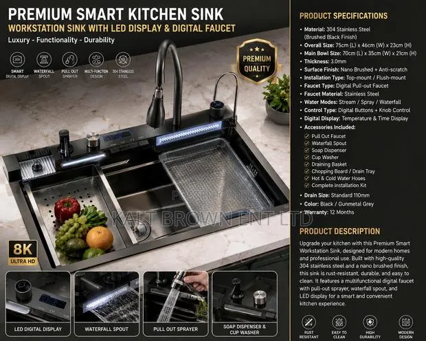 Premium Smart Multifunctional Stainless Steel Kitchen Sink · Photo 1