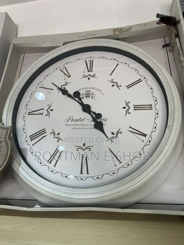 Chateau Joullian Classic Wall Clock, White, 61cm · Photo 1