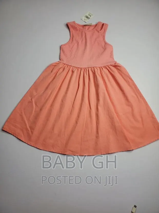 Girls Pink Racer Back Poplin Dress · Photo 1