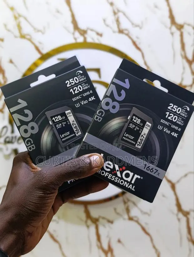 128gig Lexar Professional V60 1667X 250mbs SD Card · Photo 1