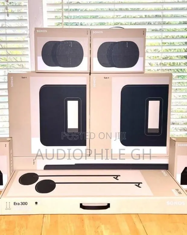 Sonos Ultimate Immersive Set With Extra Sub and Era 300 Stands · Photo 1