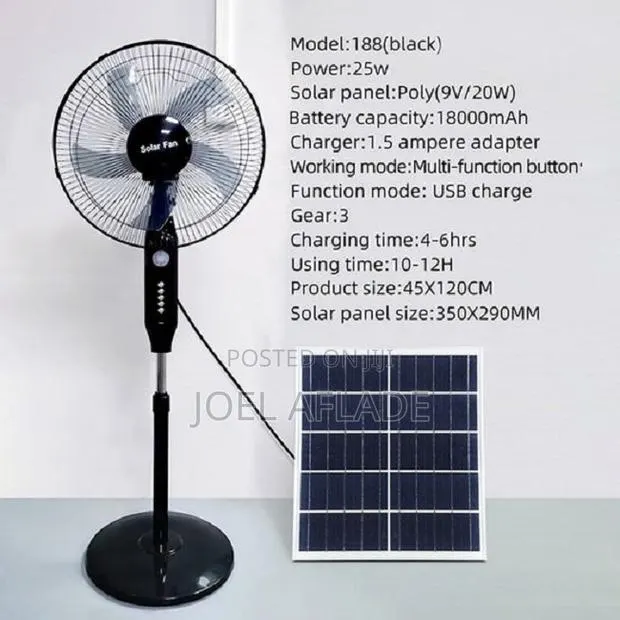 Rechargeable Solar Powered Durable Fa · Photo 1