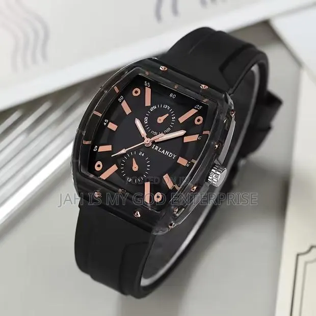 Irlandy Boys and Girls Fashion Casual Barrel-Shaped Quartz Watch-Black · Photo 1