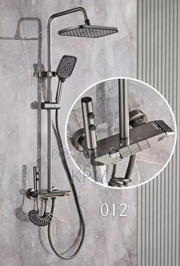 4 in 1 Piano Wall Mount Shower System Black