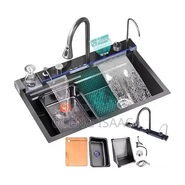 Modern Waterfall Kitchen Sink 75cm X 46cm X 23cm · Photo 1