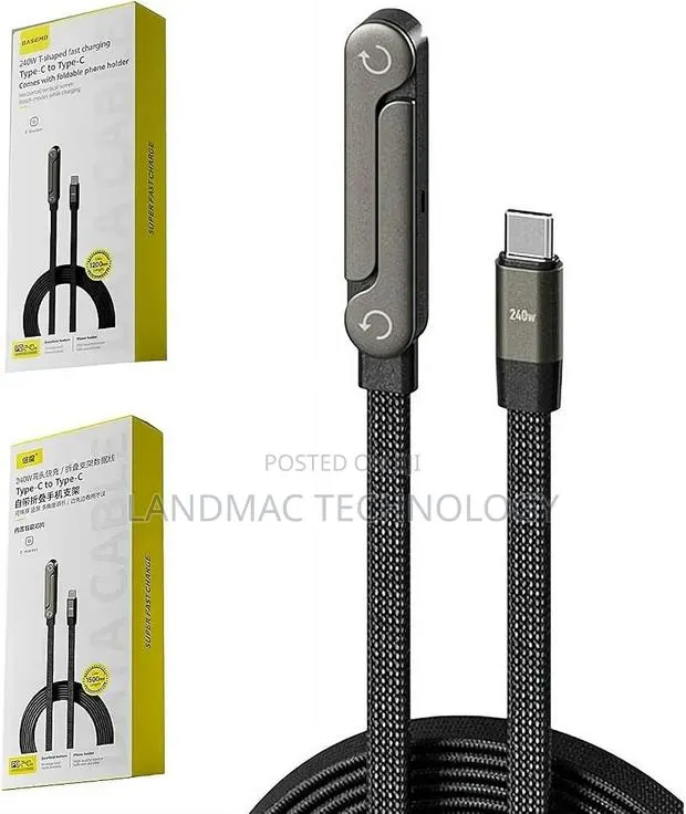 Type C 240W Cable, Foldable Mobile Phone Holder Data Cable · Photo 1