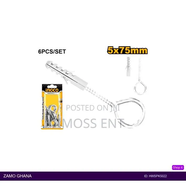 Screw Plug Sets With Eye Screw 5x75mm - Hwspk5022 · Photo 1