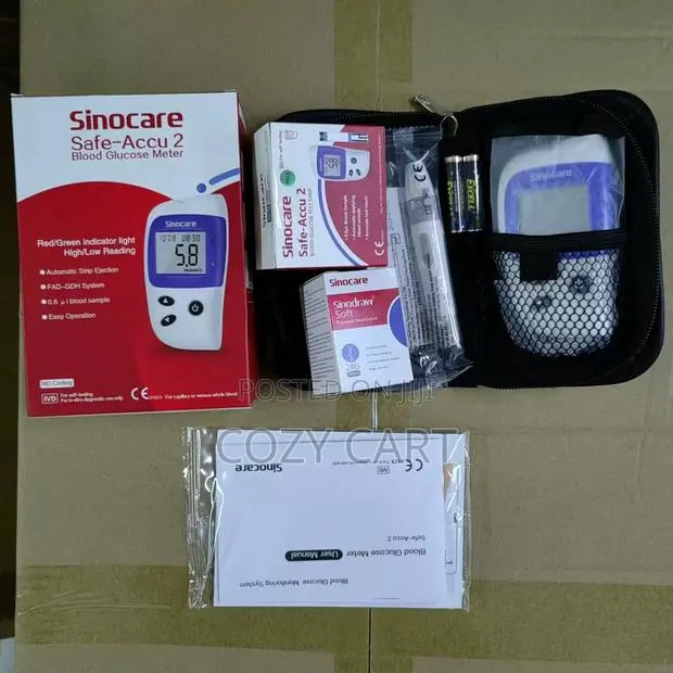 Blood Glucose Monitor (Sinocare Safe-Accu) Complete Set · Photo 1
