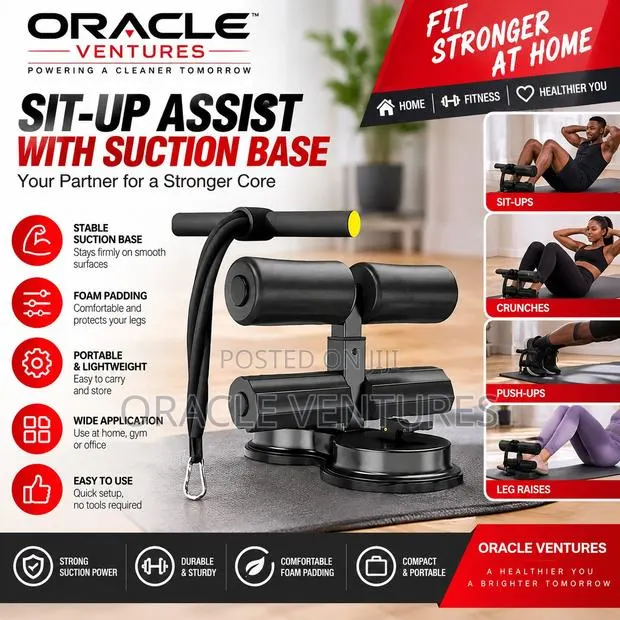 Portable Sit-Up Assistant Bar – Suction Cup Abdominal Trainer · Photo 1