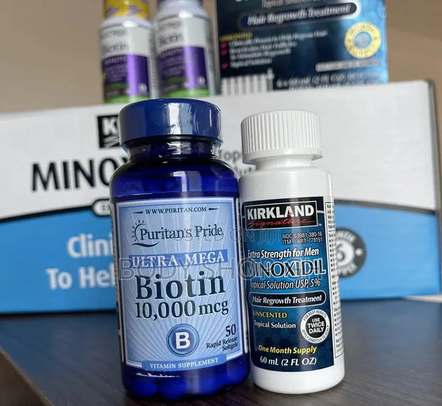 Beard Growth Starter Pack - Kirkland Minoxidil + Biotin · Photo 1