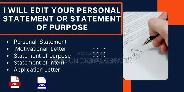 I Will Edit Your Personal Statement Or Statement Of Purpose · Photo 1