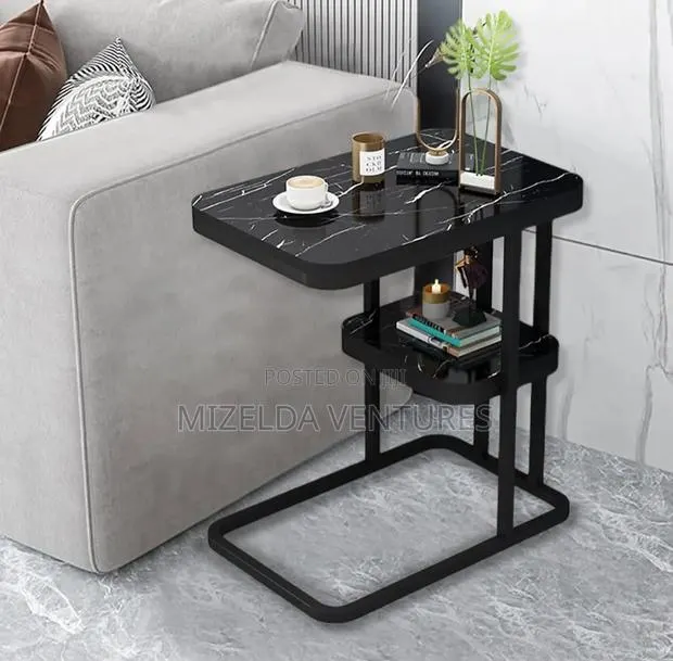 C-Shape 2-Tier Modern Coffeeand Side Table · Photo 1