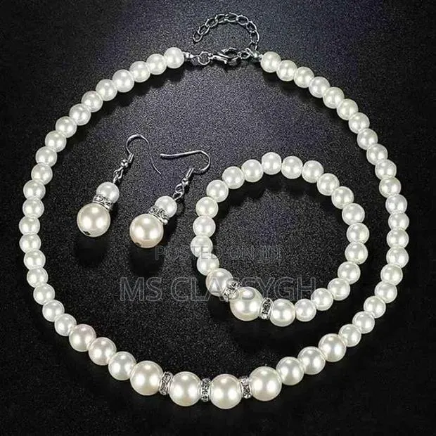 Pearl Jewelry Set Simulated Pearl Double Layer Luxury Earrin · Photo 1
