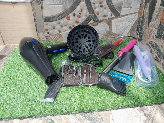 Hair Dryer Set- Straightener, Curler, Nail Care Set, Comb, · Photo 1