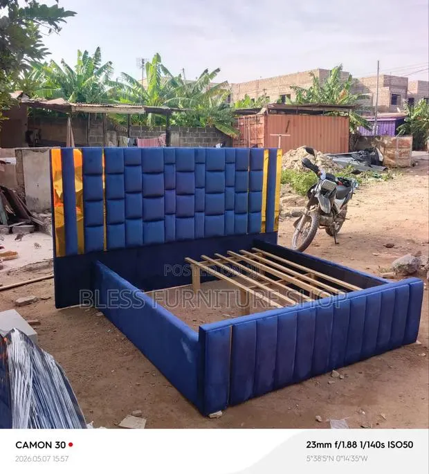Step Queen Size Bed Frame With Side Drawers · Photo 1