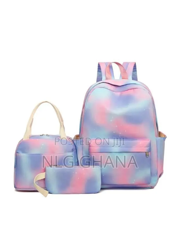 3pcs / Set High Capacity Backpack Tie-Dyed Kids School Bag. Tvx16924 · Photo 1