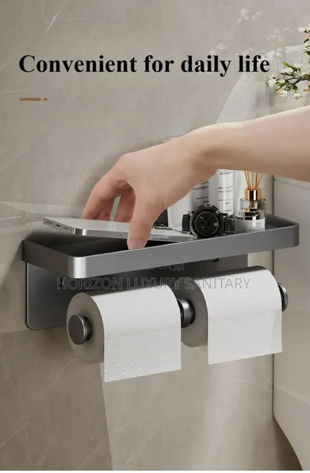 Aluminum Wall-mounted Toilet Roll Paper Holder Bathroom Kitchen · Photo 1