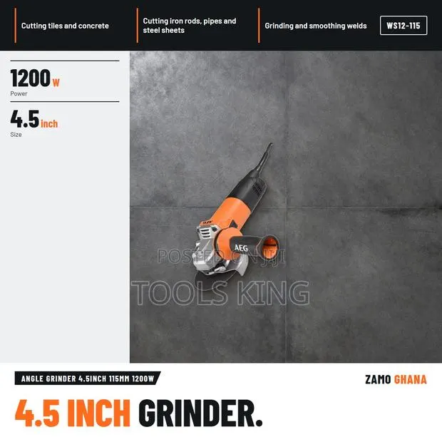 Angle Grinder 4.5Inch 115Mm 1200W - WS12-115 · Photo 1