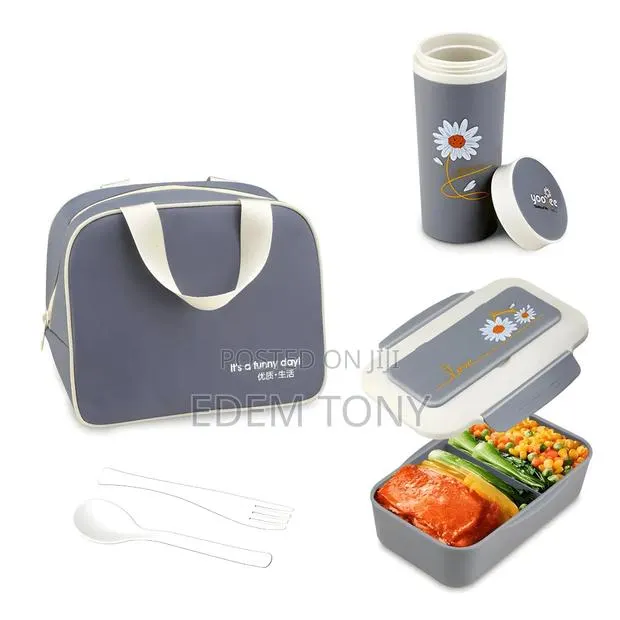 Bento Lunch Box Set for Kids Gray or Green · Photo 1