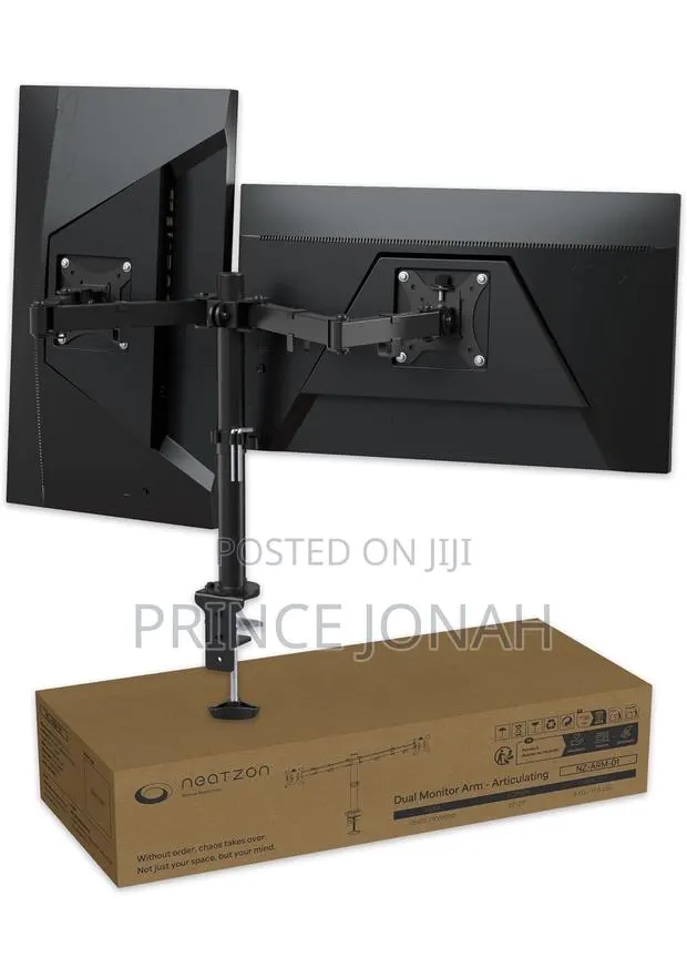 Neatzon Dual 27 Monitor Arm Sleek Desk Mount for Two Monitors 8kg · Photo 1