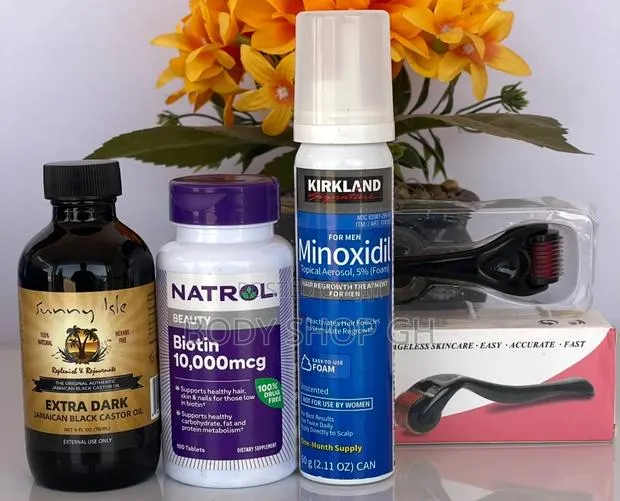 Kirkland Foam + Derma Roller + Biotin + Castor Oil -Hair and Beard Set · Photo 1