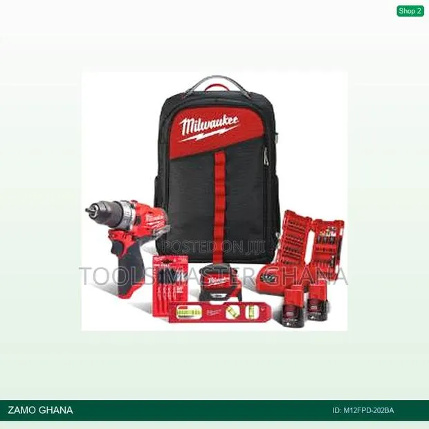 12v Sub Compact Percussion Drill 12v 2b 2a +Acc Kit 493 - M12fpd-202ba · Photo 1