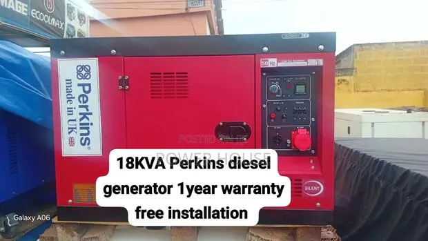 Brand New 18kVA Perkins Diesel Generator With 1-Year Warranty
18kVA · Photo 1
