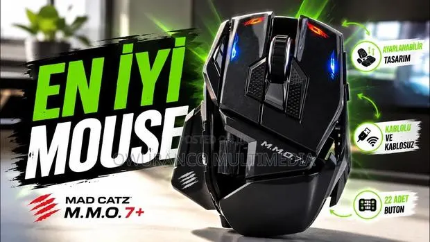 Mad Catz M.M.O.7 Gaming Mouse With All Mounts - 6400 DPI, 78 Commands · Photo 1