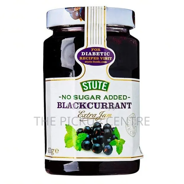 Stute Blackcurrant Extra Jam Bottle, Violet, 430 G, · Photo 1