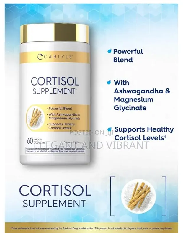 Cortisol Supplement | 60 Capsules Ashwagandha Magnesium Complex · Photo 3