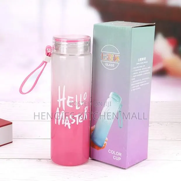 Colourful Glass Water Bottle 400ml · Photo 1