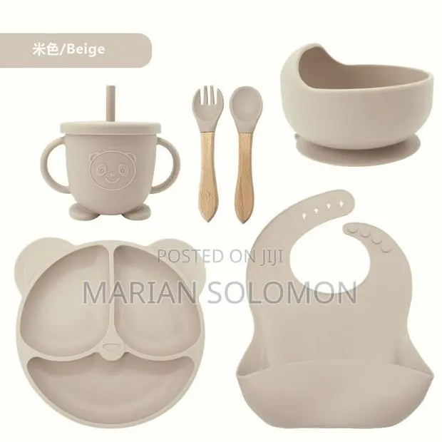 Baby Silicon Plate , Bowl and Bib · Photo 1