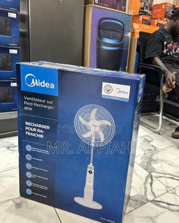 Choose Unique Midea Rechargeable Standing Fan(White) · Photo 1