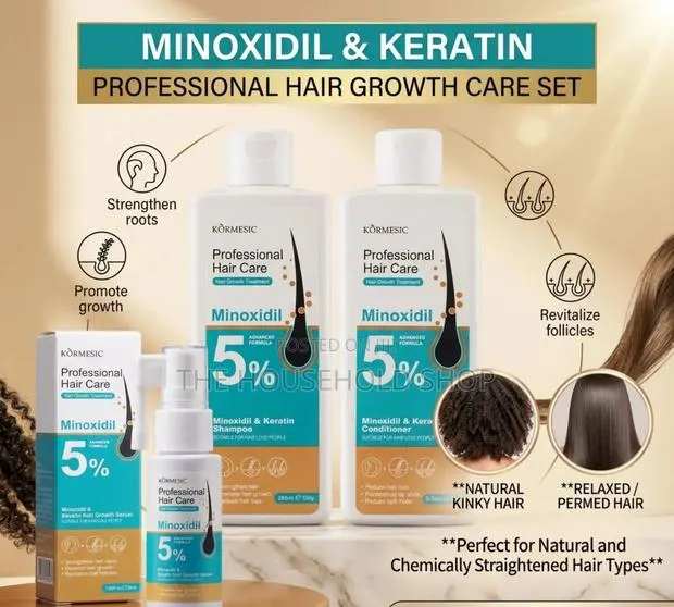 5% Minoxidil Keratin Hair Growth Treatment Set · Photo 1