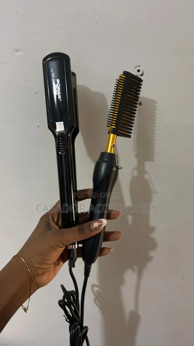 Professional Hot Comb and Hair Straightener Combo · Photo 1