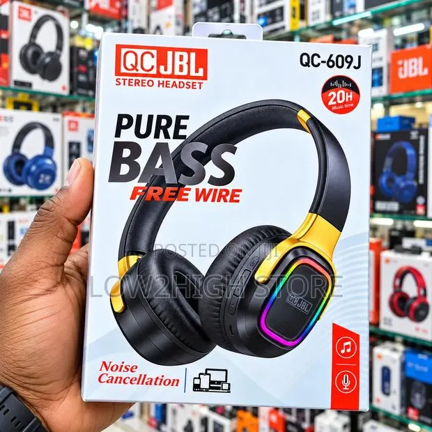 QC-JBL QC-609J Wireless RGB Stereo Headset - Low2High · Photo 1