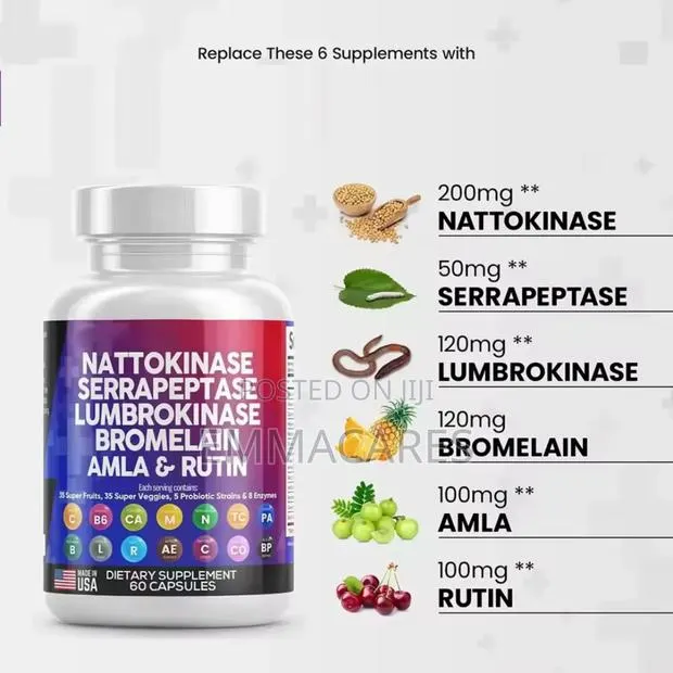 Nattokinase Serrapeptase Lumbrokinase Bromelain · Photo 1