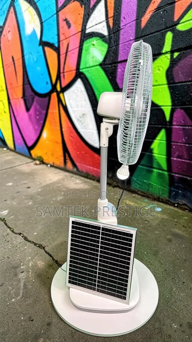 SamTek 16inch Rechargeable Solar Fan · Photo 1