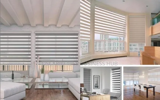 Denim Dens Zebra Curtain Window Blinds · Photo 1