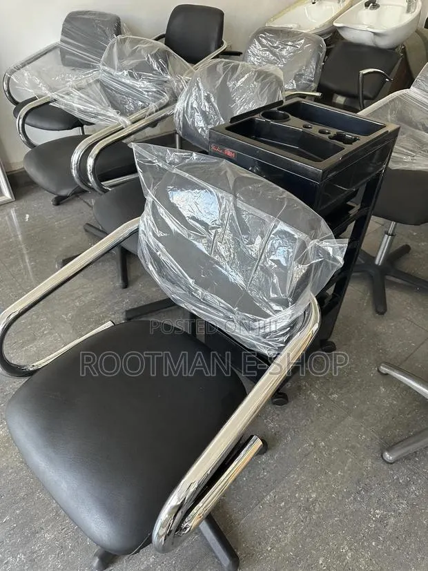 Professional Salon Chair With Premium Leather And Trolley · Photo 1