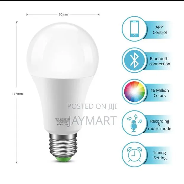 RGB Bluetooth Smart Light Bulb. E27 10w · Photo 1