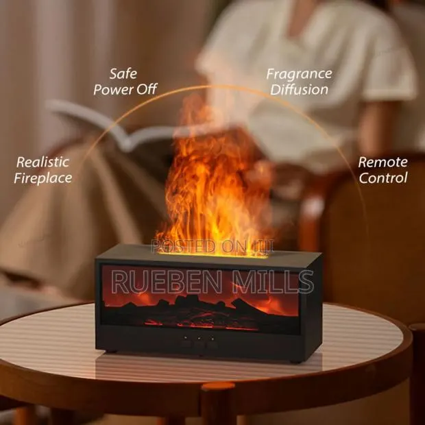New Flame Aroma Diffuser - 3d Fireplace Ambiance With Special Remote